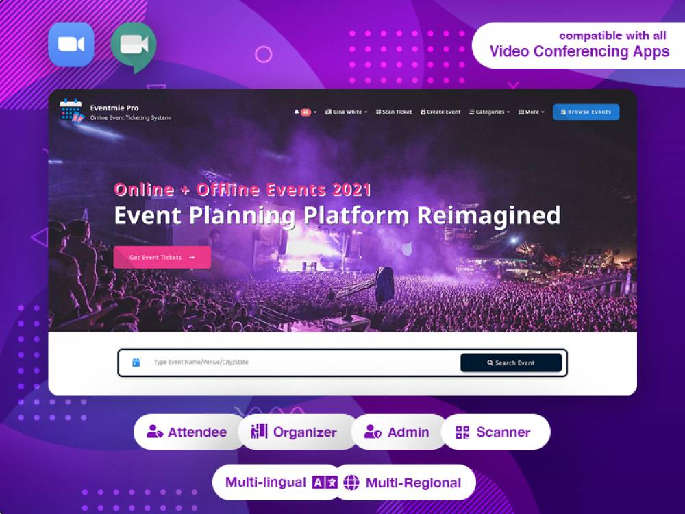 Eventmie Pro v1.6 with Dynamic Date Format, Organizer Dashboard, Custom Header & Footer Menu Builder and more