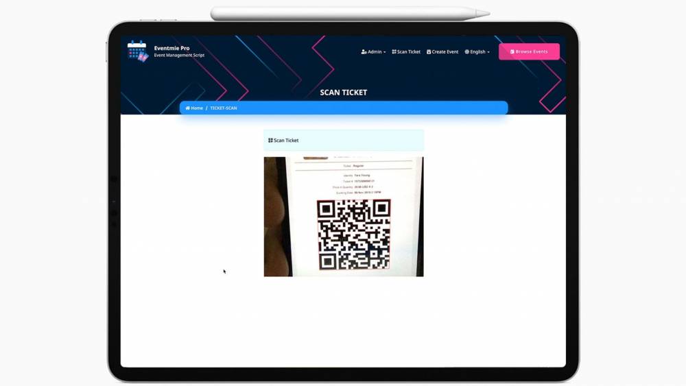 QR Code Ticket Scanner for Event Ticketing | Eventmie Pro