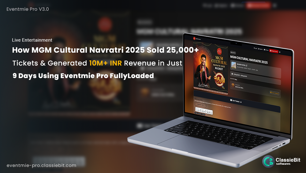 How MGM Cultural Navratri 2025 Sold 25K+ Tickets & Generated 10M+ INR Revenue in Just 9 Days Using Eventmie Pro FullyLoaded